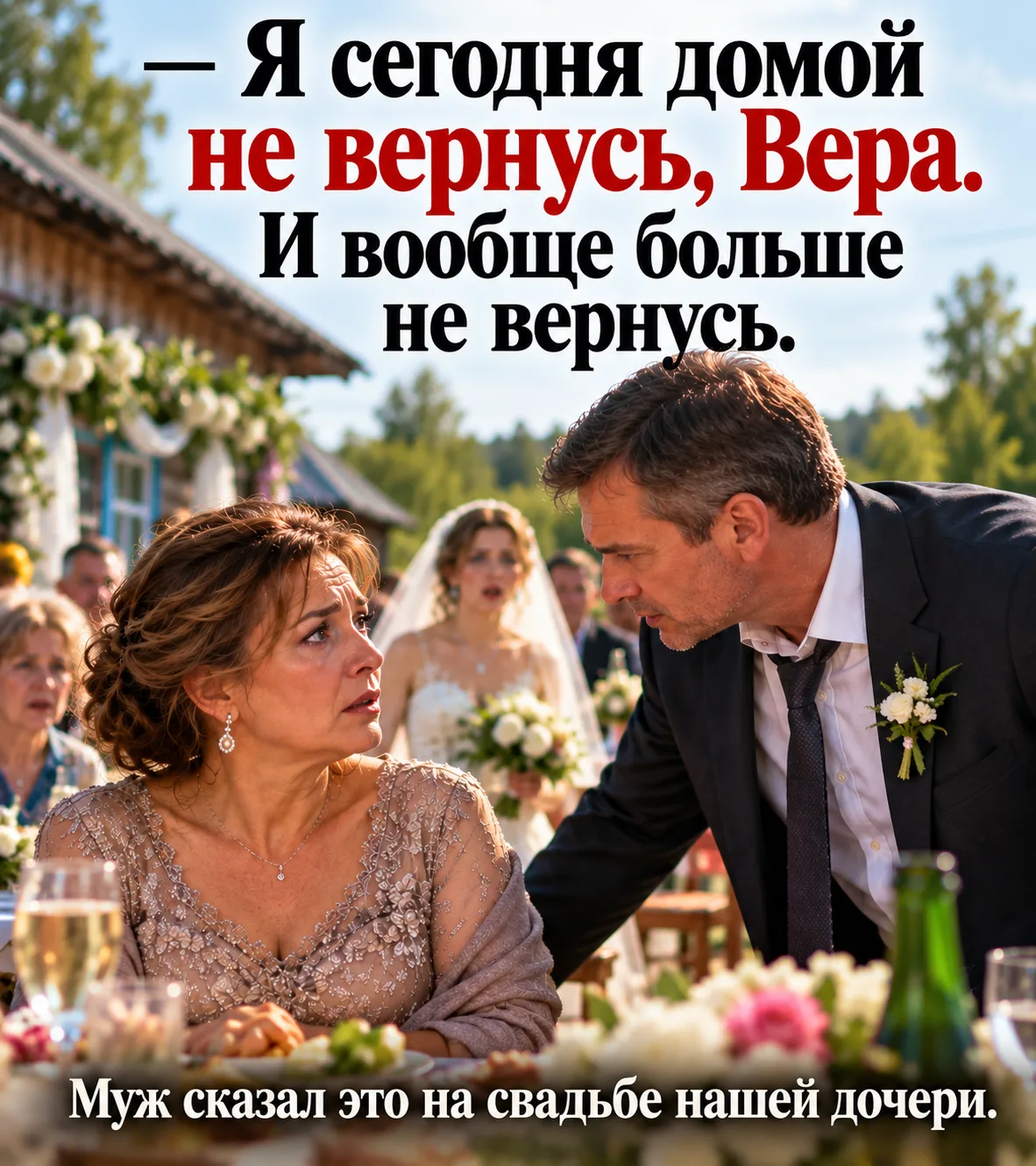— Я сегодня домой не вернусь, Вера. И вообще больше не вернусь.