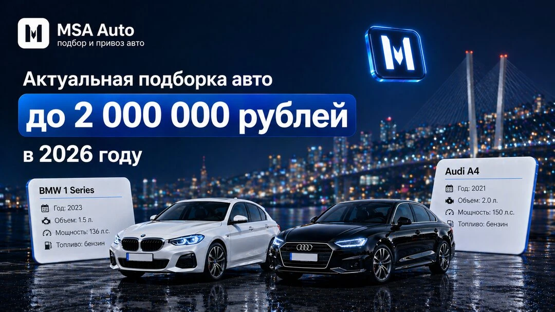Актуальные автомобили под заказ до 2 миллионов рублей.