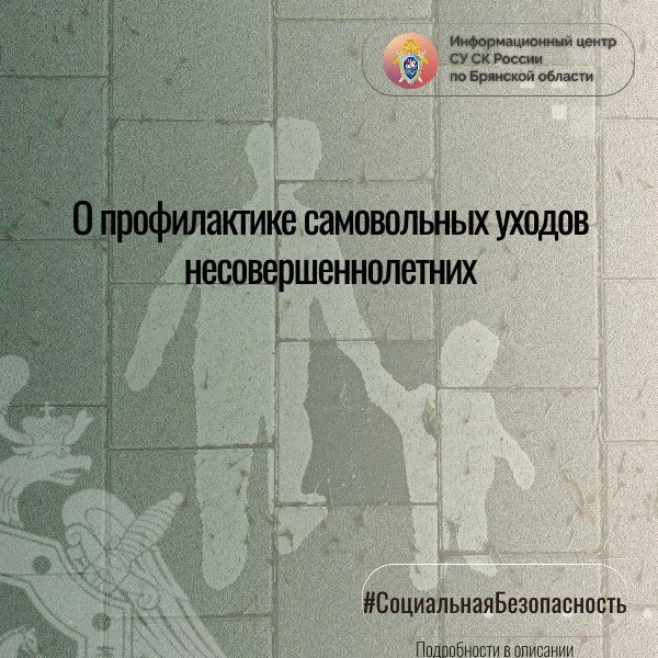 О профилактике самовольных уходов несовершеннолетних в рубрике ИЦ СУ СК России по Брянс...