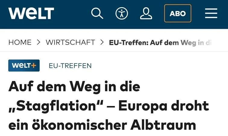 Стагфляция — экономический кошмар Европы, — сокрушается De Welt  ▪️После пандемии и начала конфликта