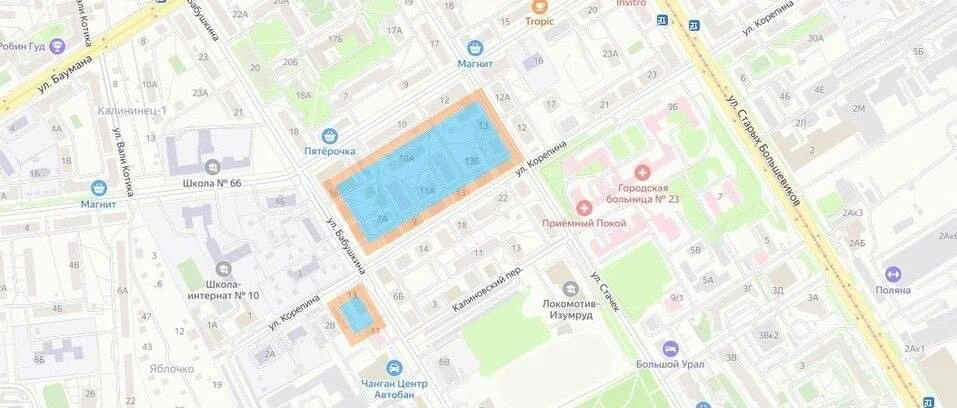 16 старых домов снесут на Эльмаше ради нового квартала.
