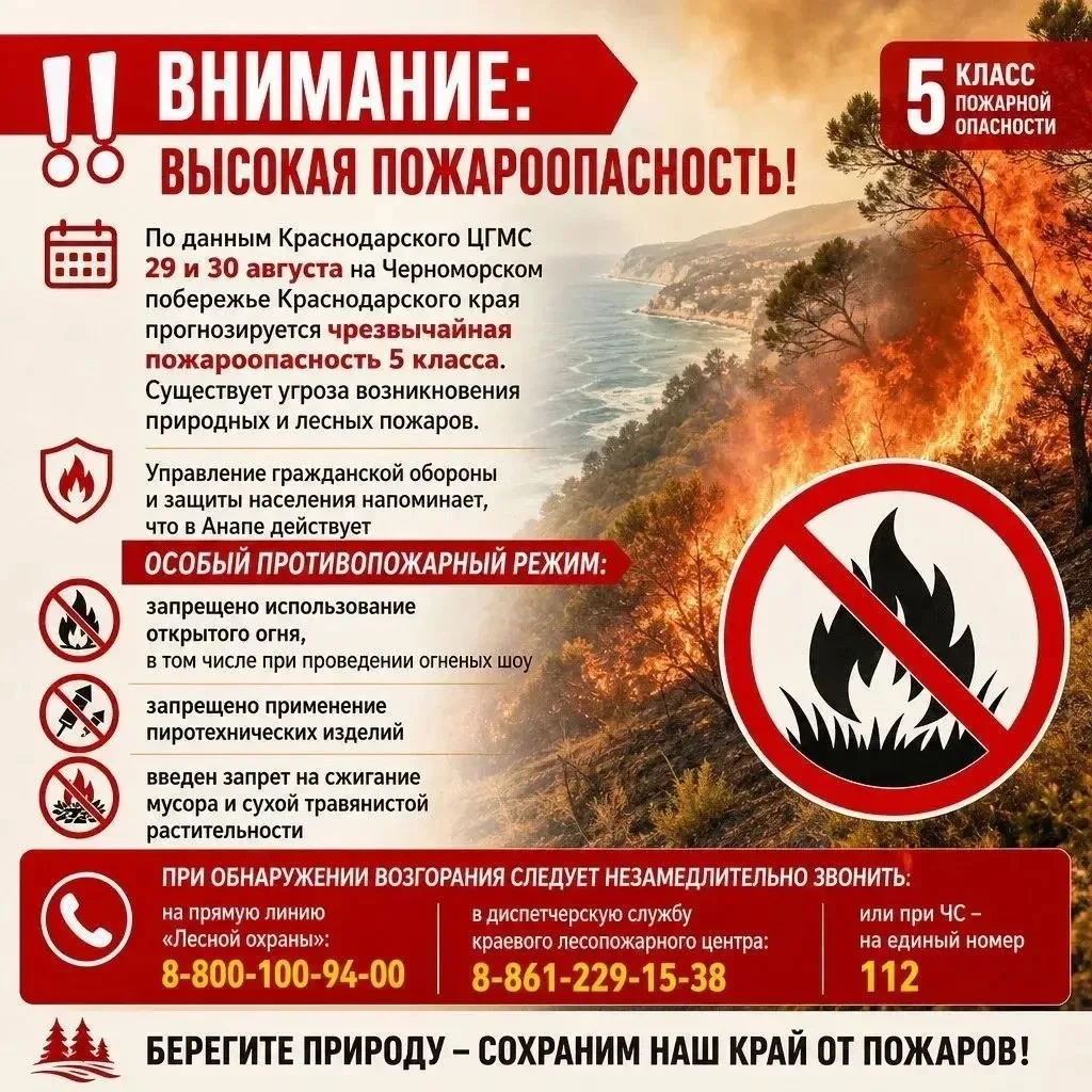 ‼️Внимание: высокая пожароопасность!