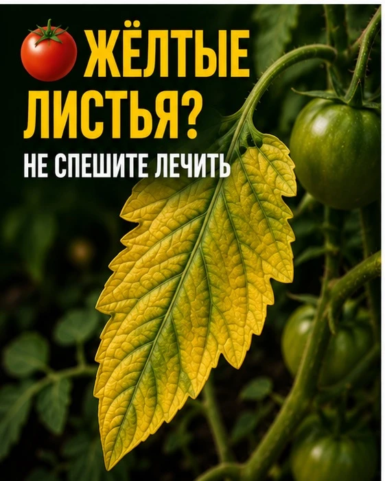 🍅 Желтеют нижние листья у томатов? Не всегда это болезнь.

Иногда куст просто взрослеет — это норма