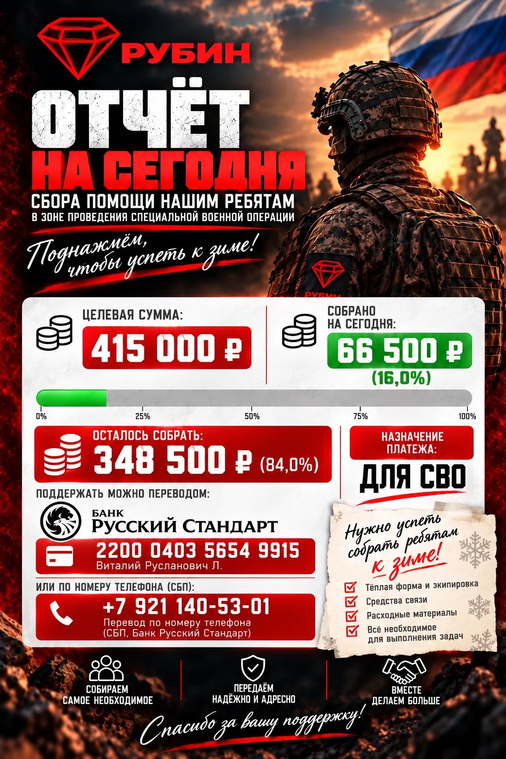 🔥 СБОР ДЛЯ СВО! КОМАНДА «РУБИН» 🔥