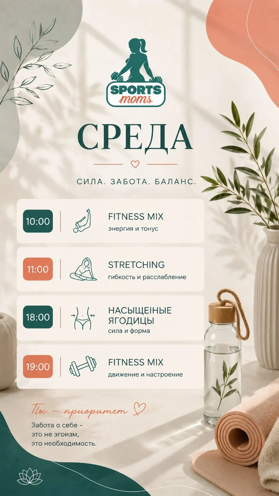 Расписание на среду.