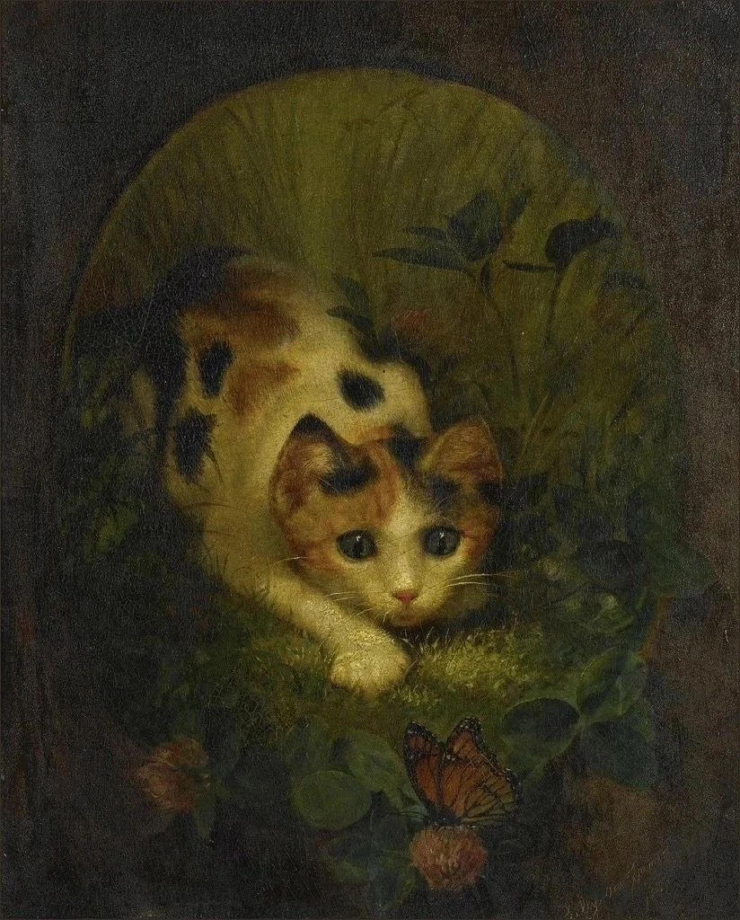«Бабочка и кот», 1875