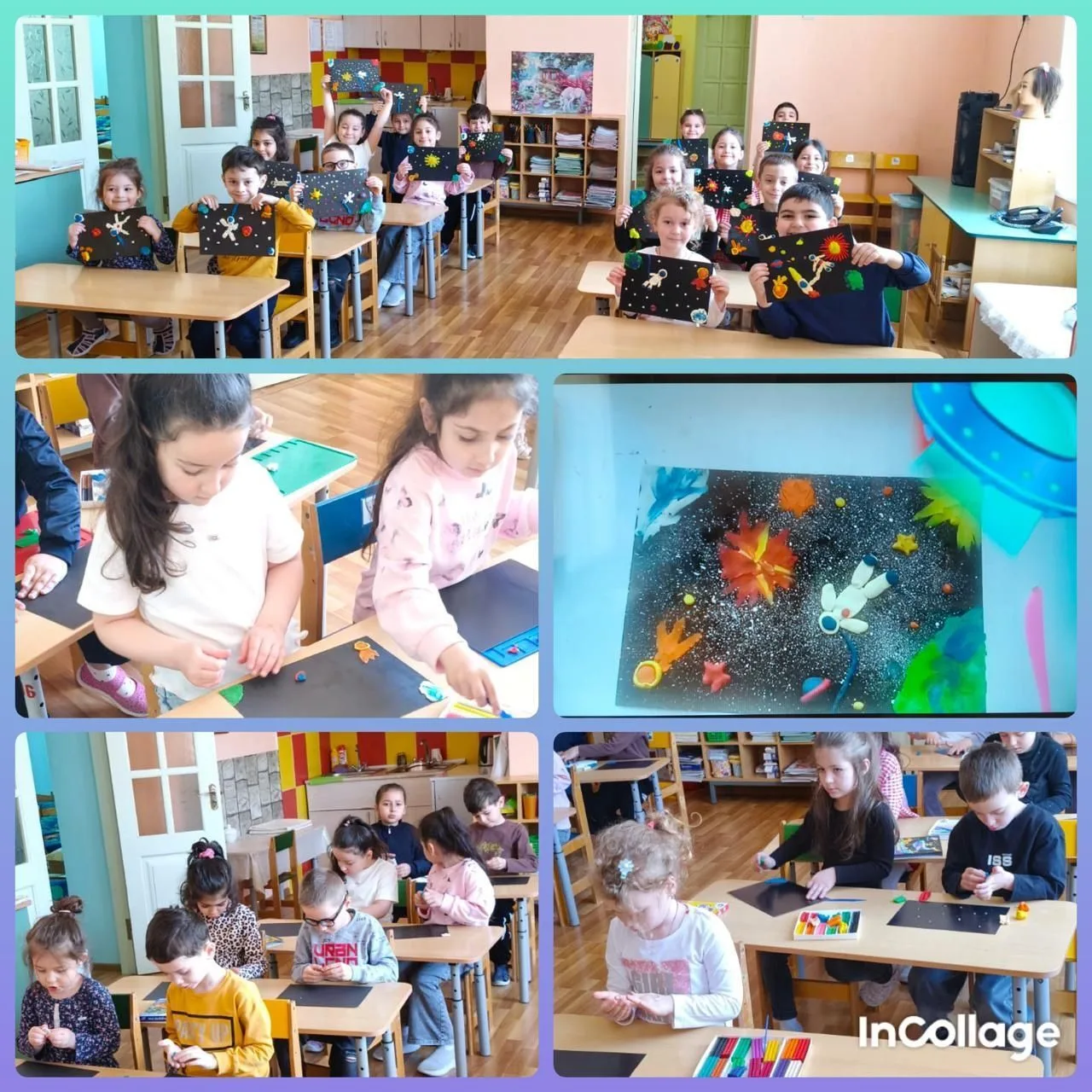 Лепка рельефная "В далёком космосе".