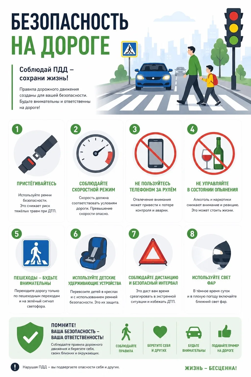 ПДД во время каникул никто не отменял!🚦