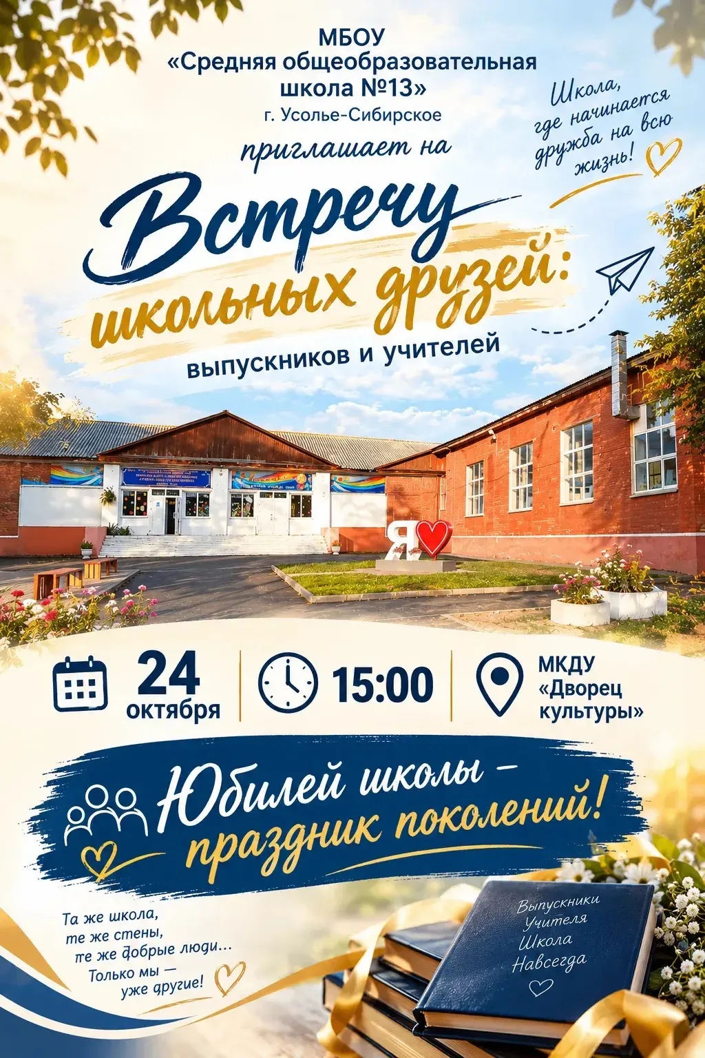 Приглашаем вас на юбилей нашей любимой школы!