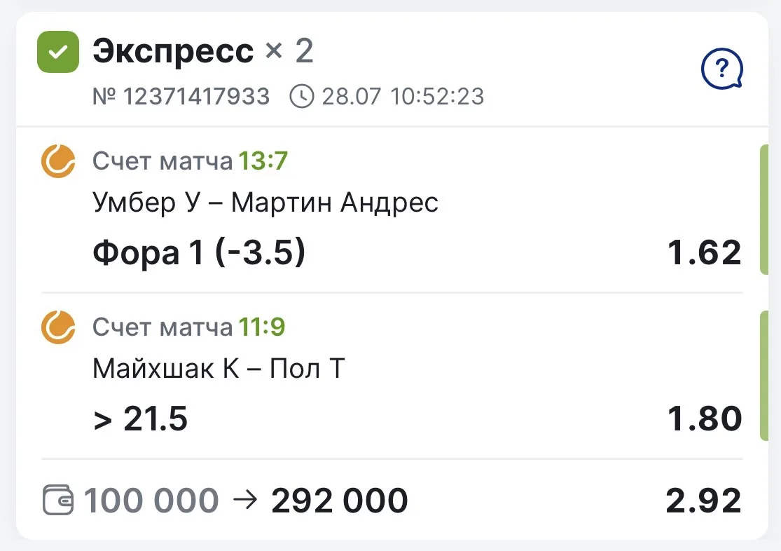 ЗАБИРАЕМ ПОБЕДУ ПО ДВОЙНИКУ С АНОНСА С КФ 2.92✅✅✅

Первая игра Умбер против Мартина. Разница между и