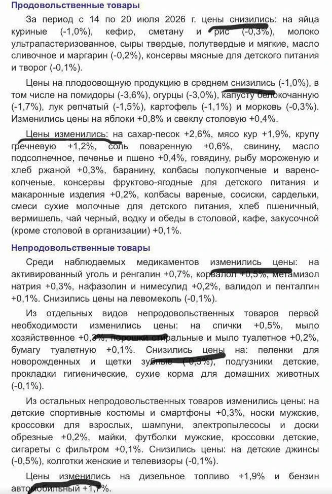 Росстат начал использовать новые формулировки при изменении цен. При снижении стоимости товаров и ус