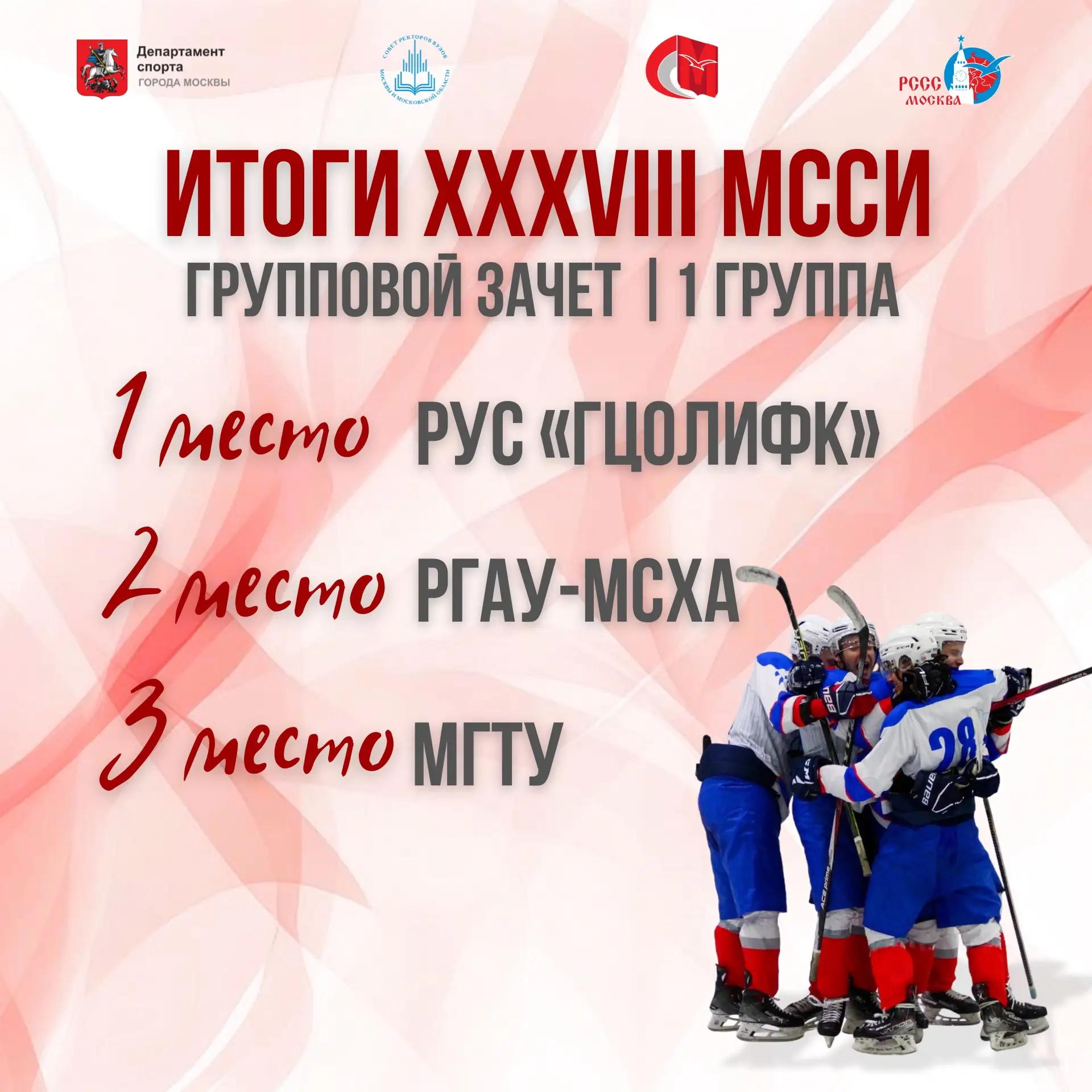 Самые сильные команды 1 группы в XXXVIII Московских студенческих спортивных играх