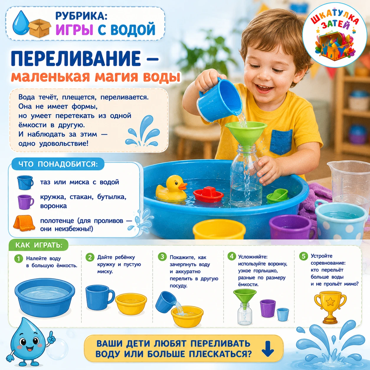 💧📦 РУБРИКА: ИГРЫ С ВОДОЙ