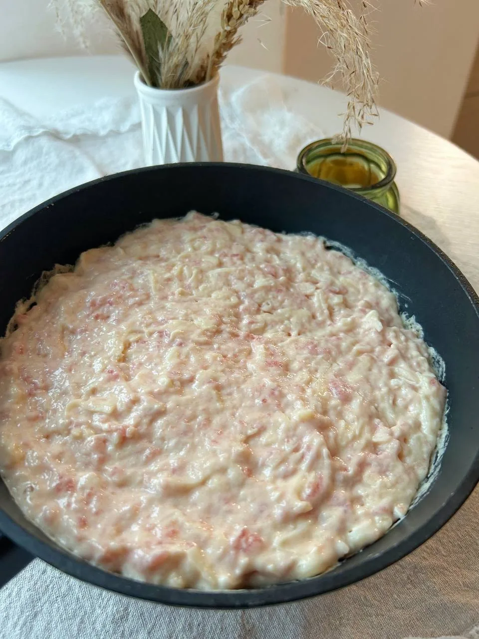 Когда у меня остается фарш, то я всегда готовлю эту лепешку на сковороде! Делилась результатом много