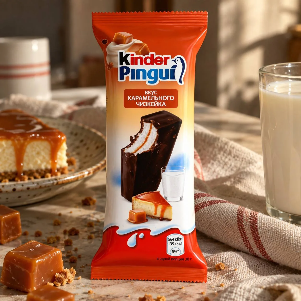 😋 Kinder Pingui со вкусом карамельного чизкейка скоро появится в магазинах Москвы.