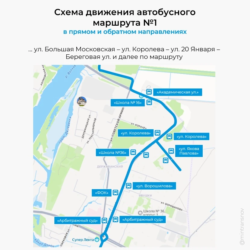 🚍 Движение общественного транспорта в Державинском районе областного центра