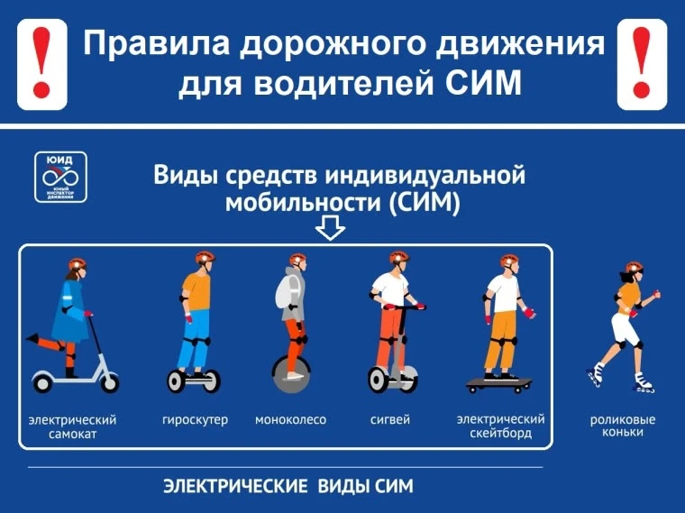 👮🏻🚔🚨 Правила безопасного использования средств индивидуальной мобильности (СИМ).