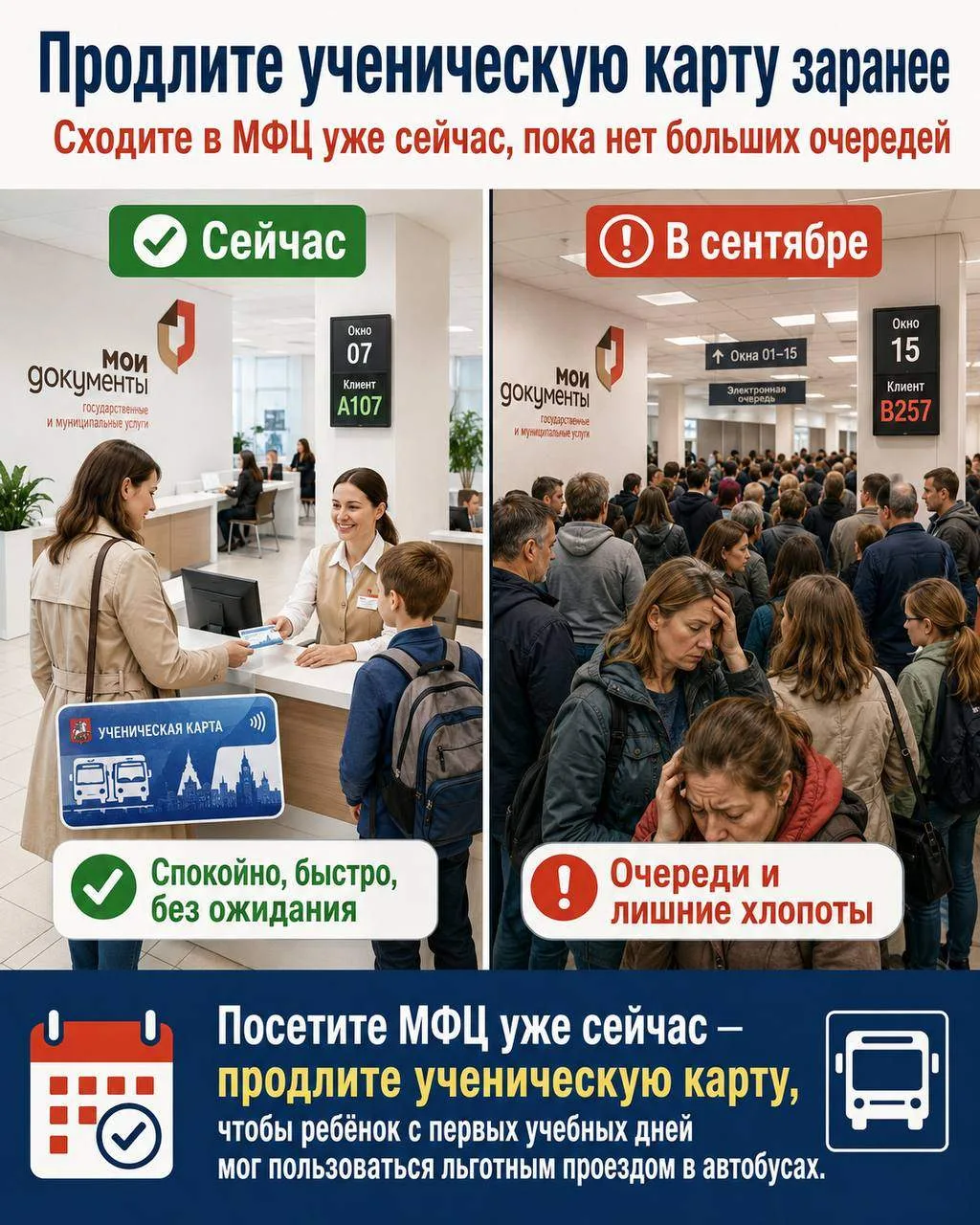 Родители, позаботьтесь об ученической карте заранее! 🎒🚌