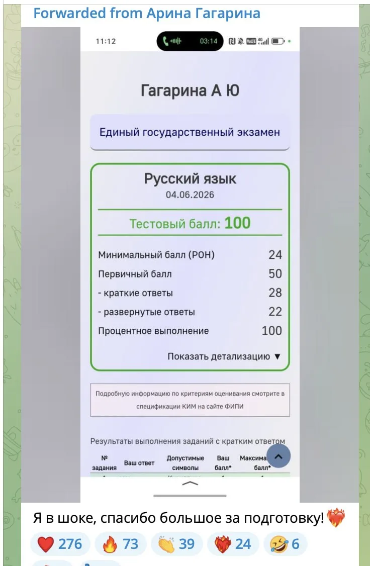 сотка на егэ по русскому. рад за сашу долгих (его канал тут). присмотритесь к нему, после 10кл может