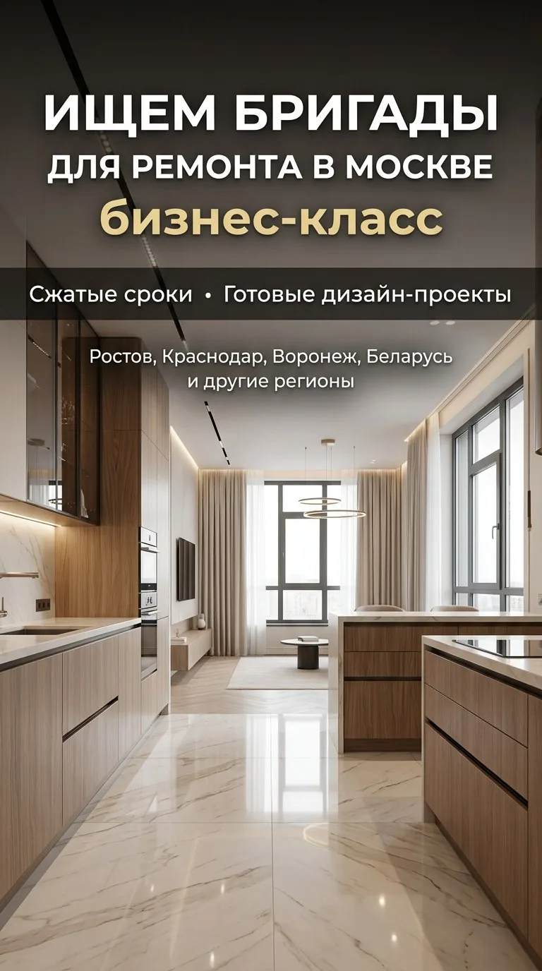 Ищем бригады мастеров для ремонта квартир в Москве
