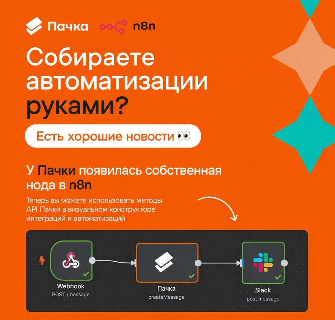 Пачка — первый российский корпоративный мессенджер в каталоге n8n