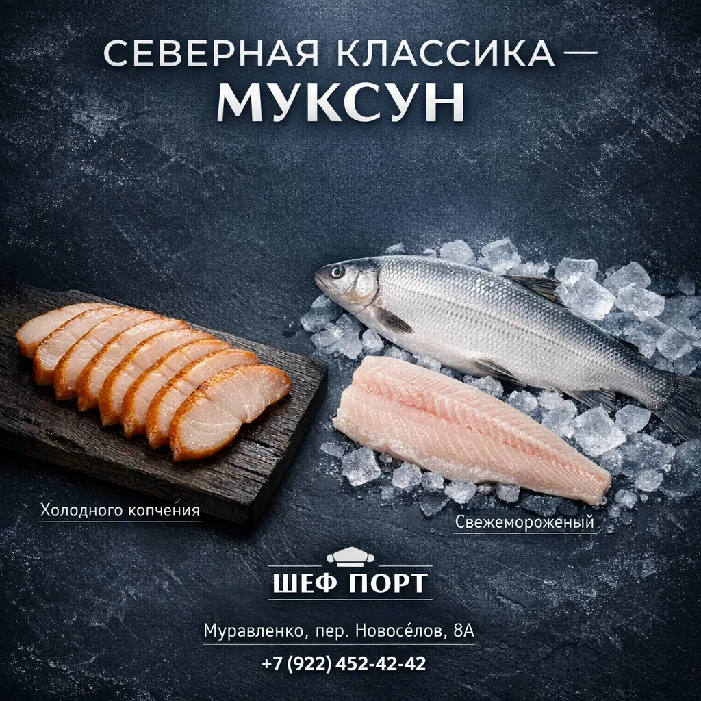 🐟 Северная классика — муксун. Теперь в «Шеф Порт».