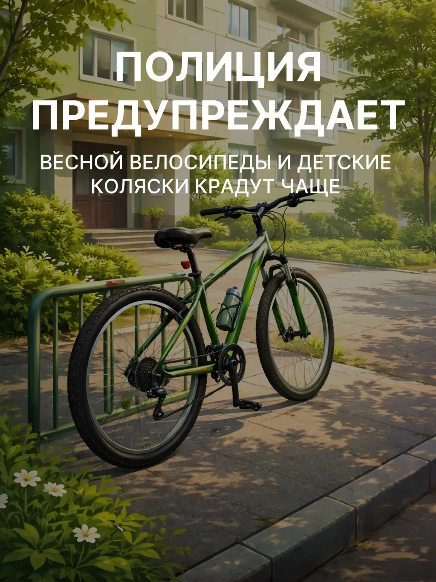 🚨 Полиция предупреждает: весной велосипеды и детские коляски крадут чаще