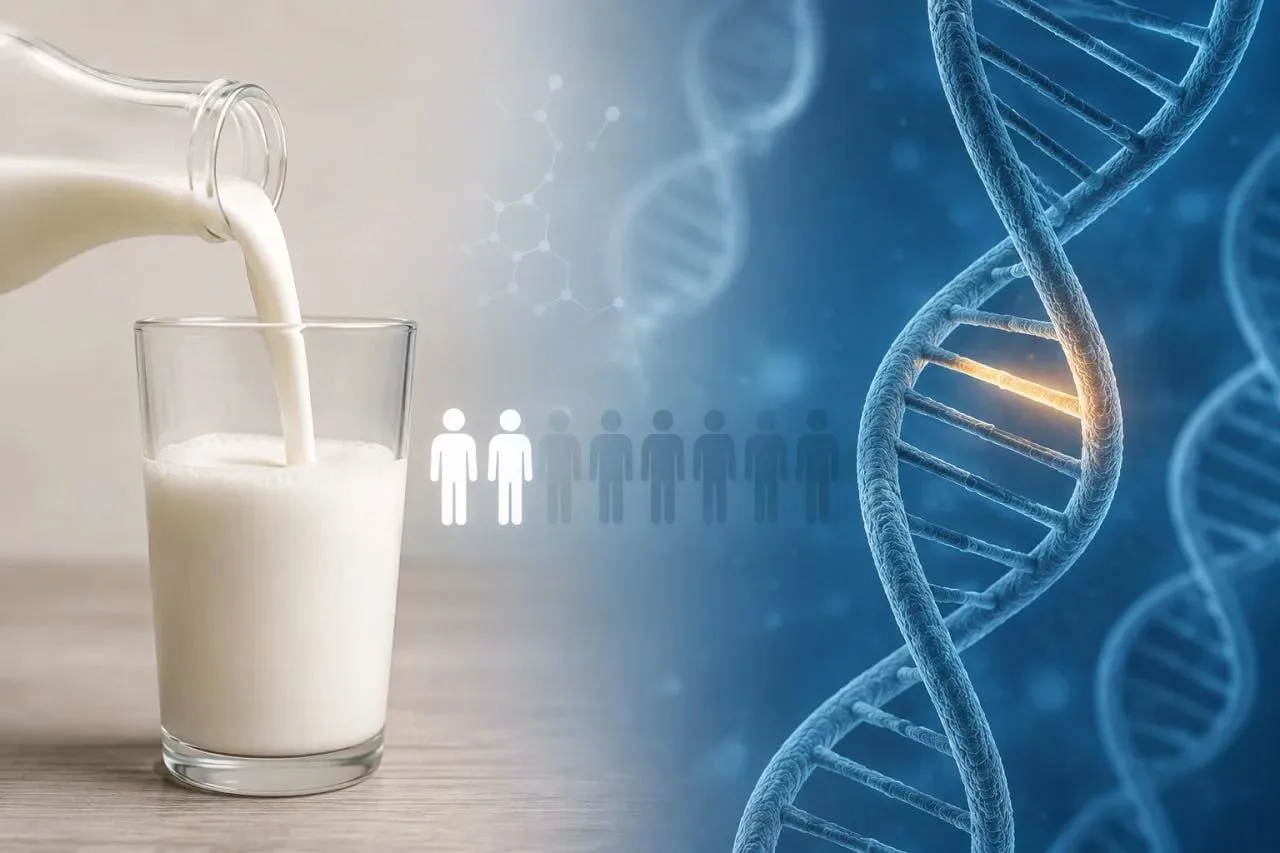 🥛 70% взрослых в мире не переносят лактозу — те, кто пьёт молоко, имеют мутацию ДНК