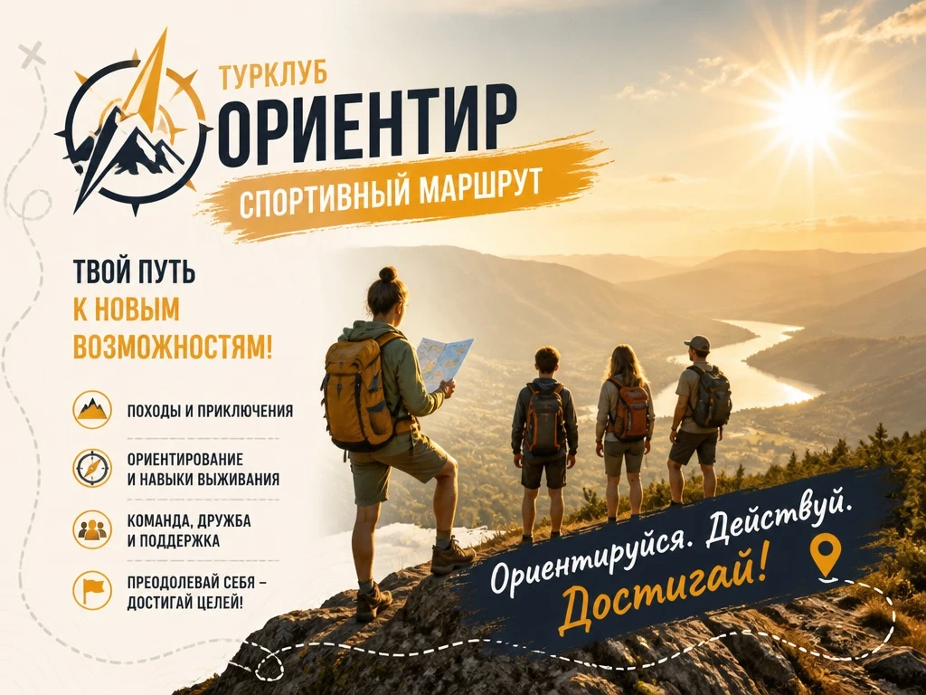 🧭 Турклуб «Ориентир»: Спортивный маршрут для 12-18 лет!