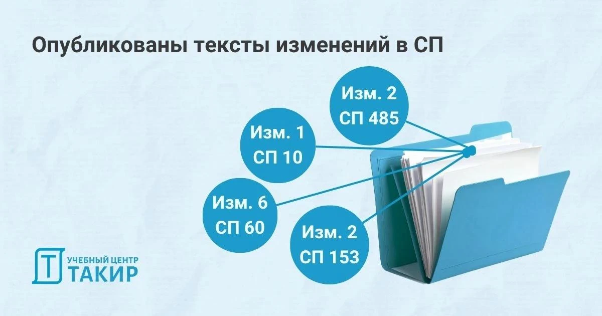 📒 Опубликованы тексты изменений в СП
 
Собрали ссылки на тексты последних изменений в своды правил: