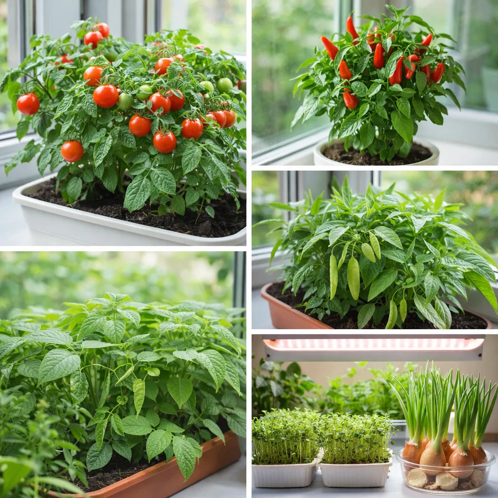 🌱 5 овощей, которые без проблем растут на подоконнике даже у новичков Мечтаете о мини-огороде дома, 