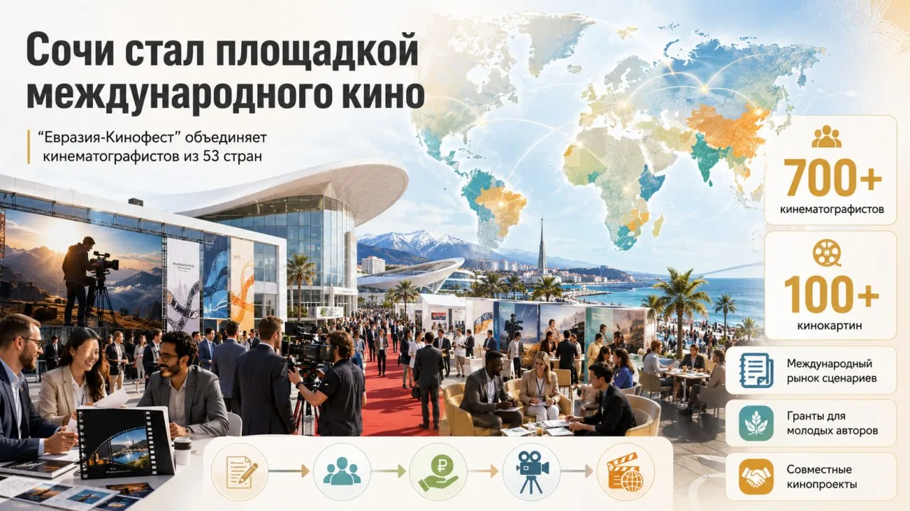 В Сочи проходит III международный фестиваль «Евразия-Кинофест», где примут участие более 700 кинемат