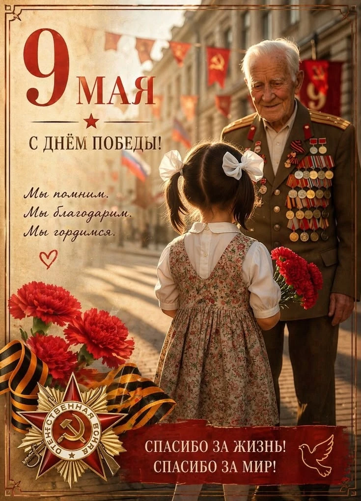 🔥С Днём Победы! Вечная память героям и благодарность поколению, которое выстояло.