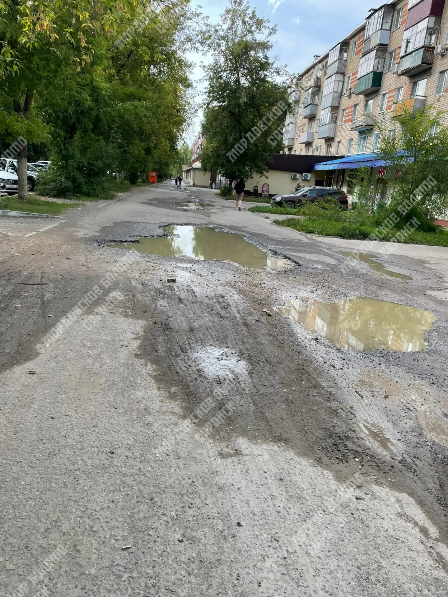 Вот по этому тротуару по улице Попова 47 дети пойдут 1 сентября в школу, а старшие поко...