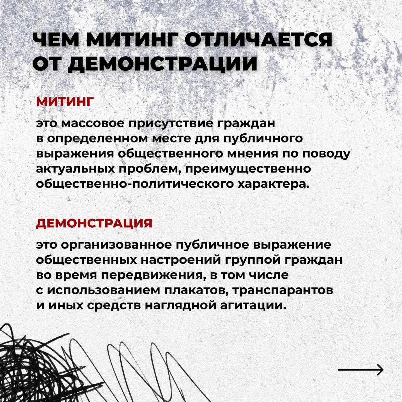 Что такое митинг и демонстрация, в чем их отличия и какой порядок проведения?  Информационные карточ