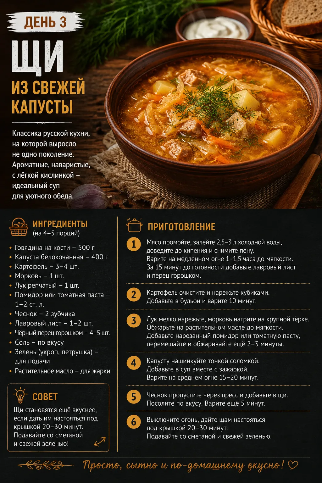 Щи из свежей капусты