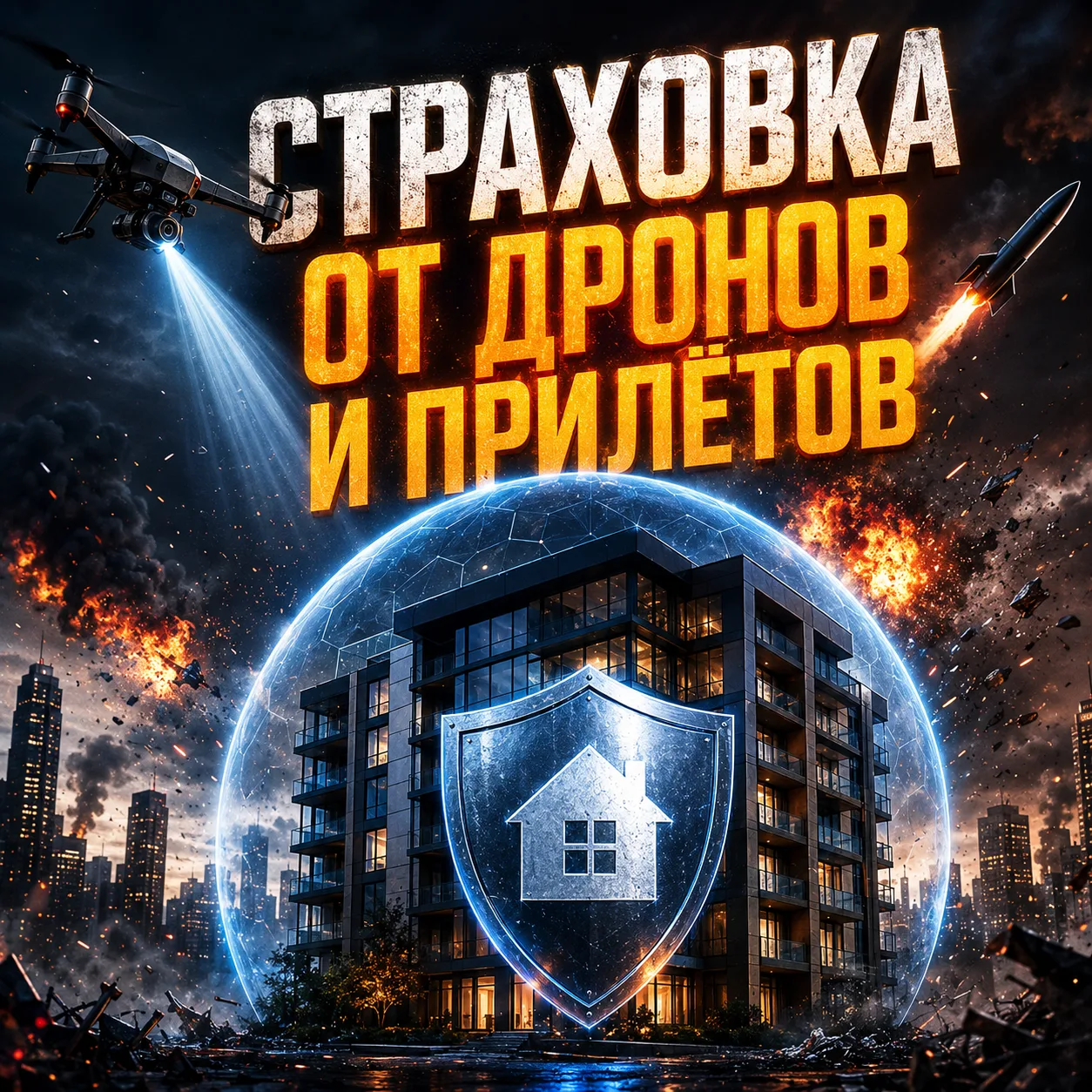 🚨 СТРАХОВКА ОТ ДРОНОВ И ПРИЛЁТОВ: НОВАЯ РЕАЛЬНОСТЬ РЫНКА НЕДВИЖИМОСТИ 🏠⚠️

Страховые компании нача