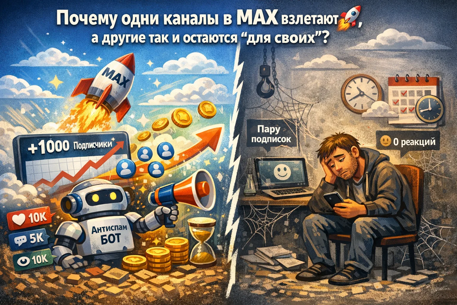 Почему одни каналы в MAX взлетают 🚀, а другие так и остаются “для своих”?

В MAX сейчас происходит 