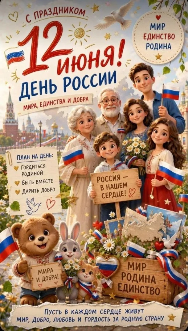 С Днём России, дорогие ребята, родители, педагоги!
В этот особенный день хочется от всей души поздра