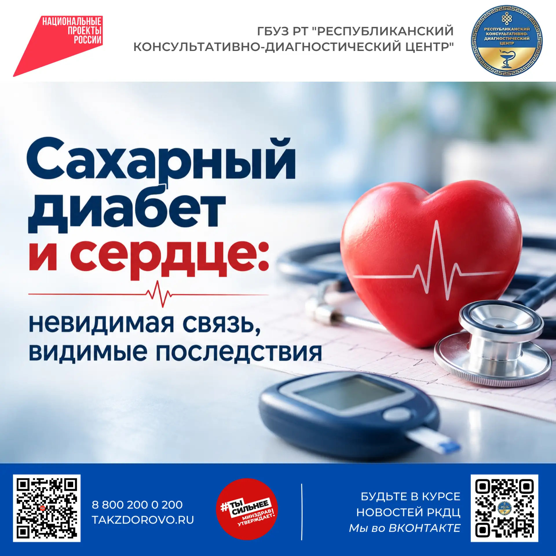 Сахарный диабет и сердце: невидимая связь, видимые последствия ❤️