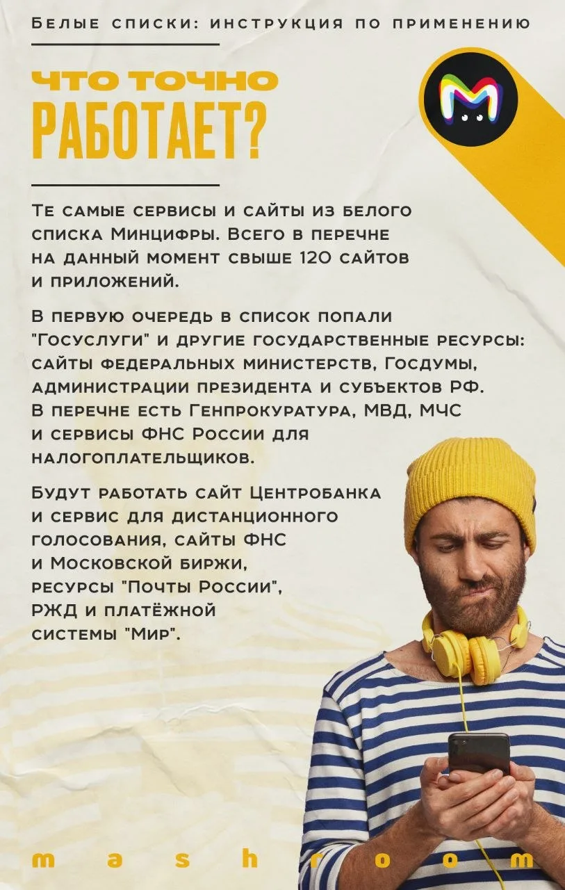"Белые списки" — слышали про такие, да? Это перечень сайтов, приложений и сервисов, которые работают