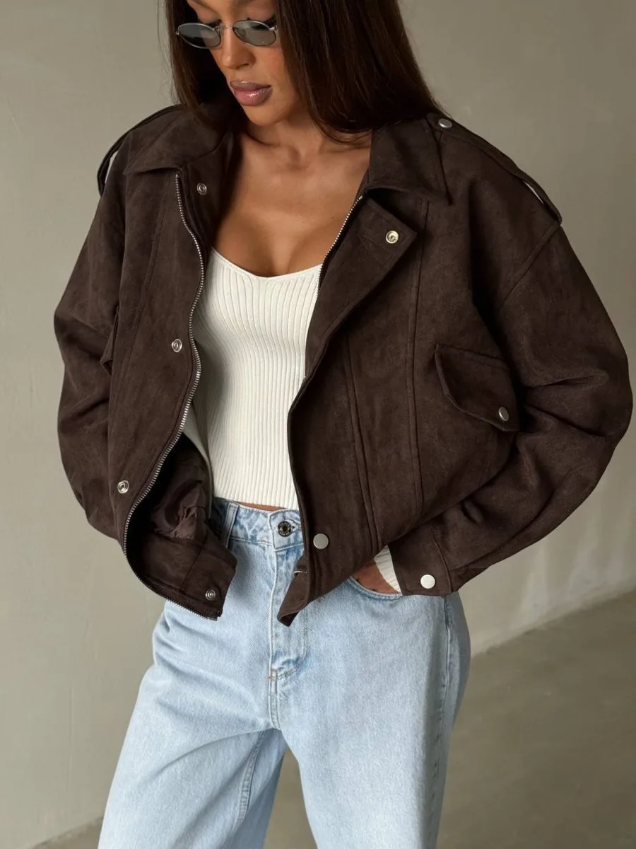Suede Trend бомбер oversize 🤎