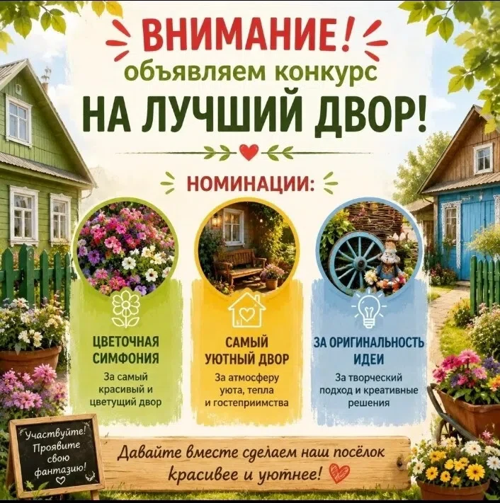Уважаемые жители! 🌿
Каждый из нас хочет жить в красивом месте. И мы знаем, что в нашем поселке п. П