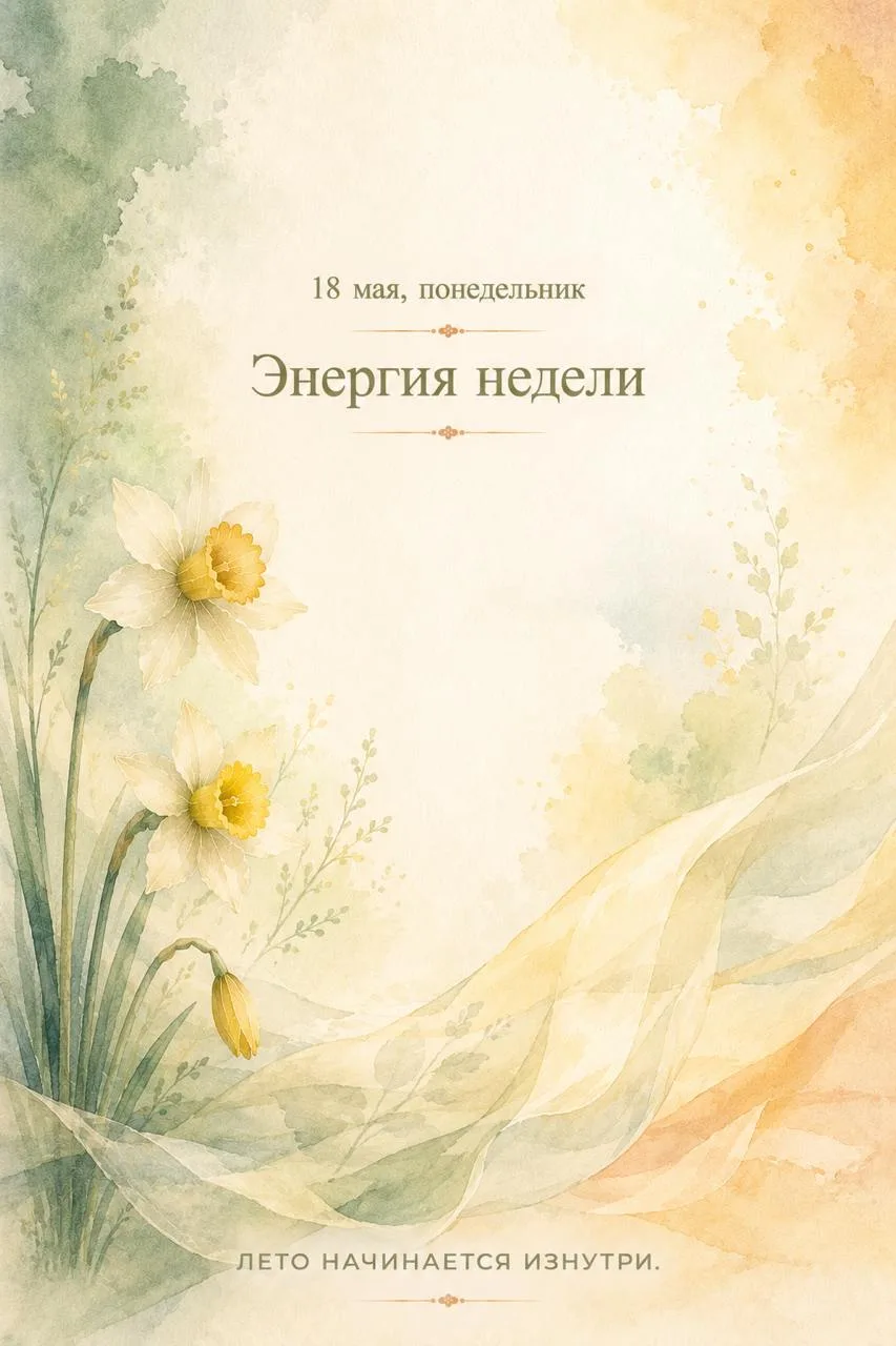 ☀18 мая, понедельник. Энергия недели.  Третья неделя мая. Весна почти на финише. Через несколько дне