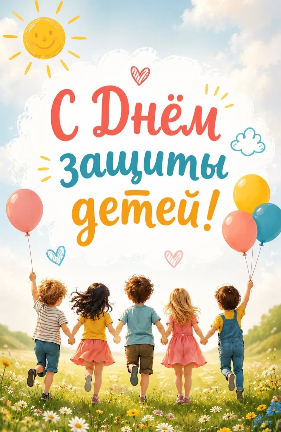 С первым днём лета и Днём защиты детей! 🌸🍦 Счастья, солнца и улыбок! ☀️😉