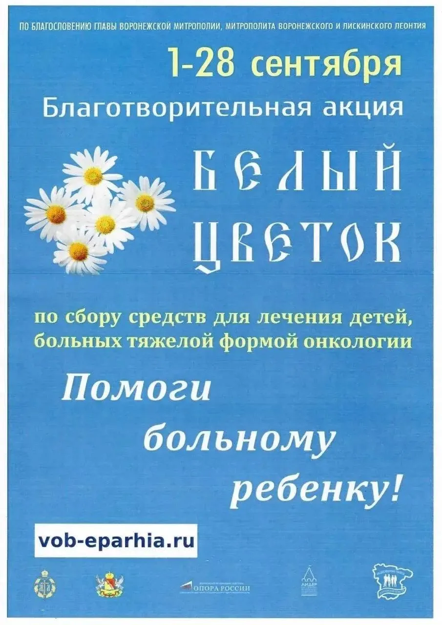 🤍 Жителям Лискинского района напомнили о благотворительной акции «Белый цветок».