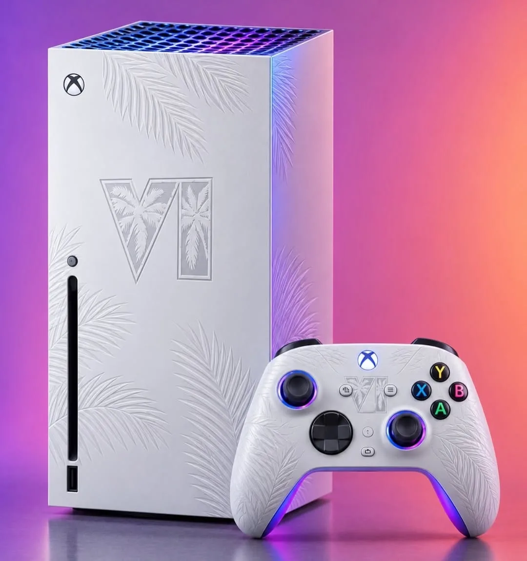✨ Концепт лимитированной Xbox Series X и геймпада в стиле GTA VI.