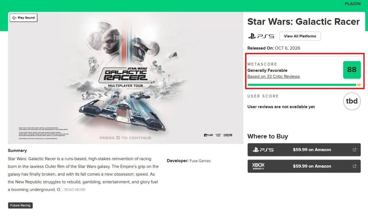 Star Wars: Galactic Racer получила первые оценки критиков