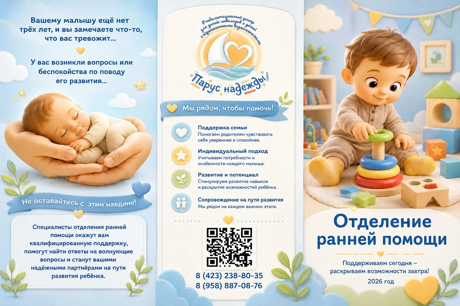Центр «Парус надежды» открыл отделение ранней помощи для детей до 3 лет

📍 Работают с детьми от 0 д