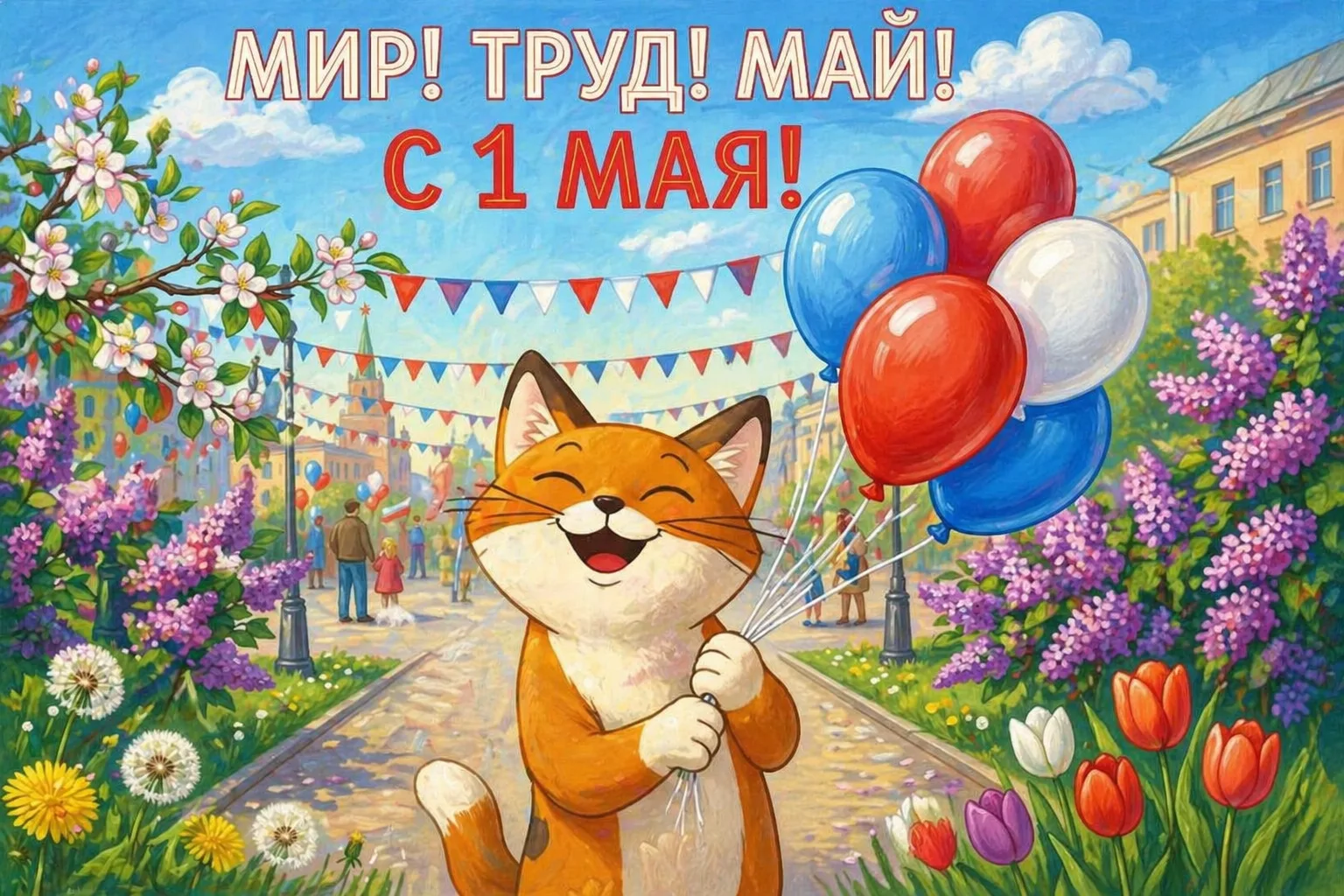 Дорогие ребята и уважаемые родители, поздравляем вас с 1 мая - Днём весны и труда🌼